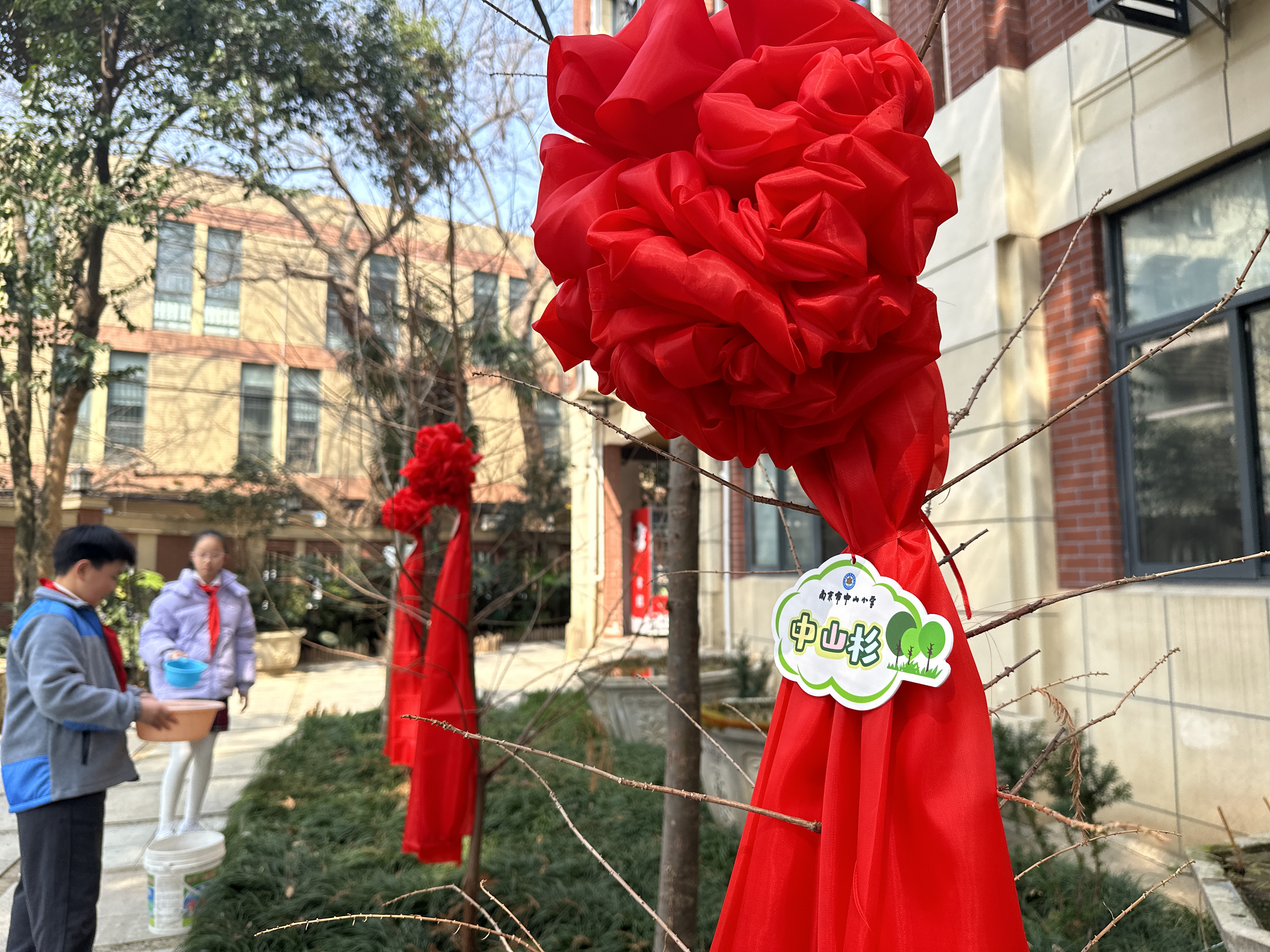 永盈彩票联合南京市中山小学举办植树节共建活动